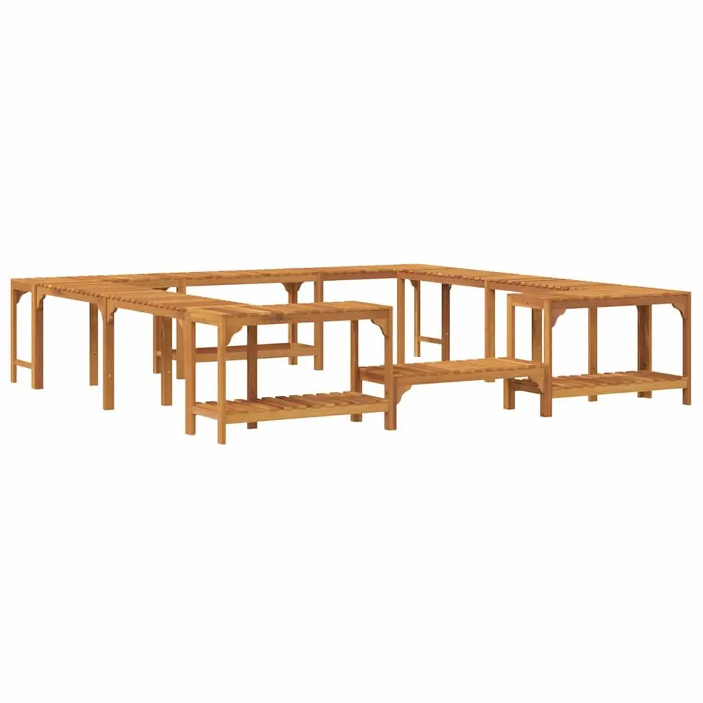 Hot Tub Surround Solid Acacia Wood Brown 255x255x55.5cm Outdoor Enclosure Spa Deck