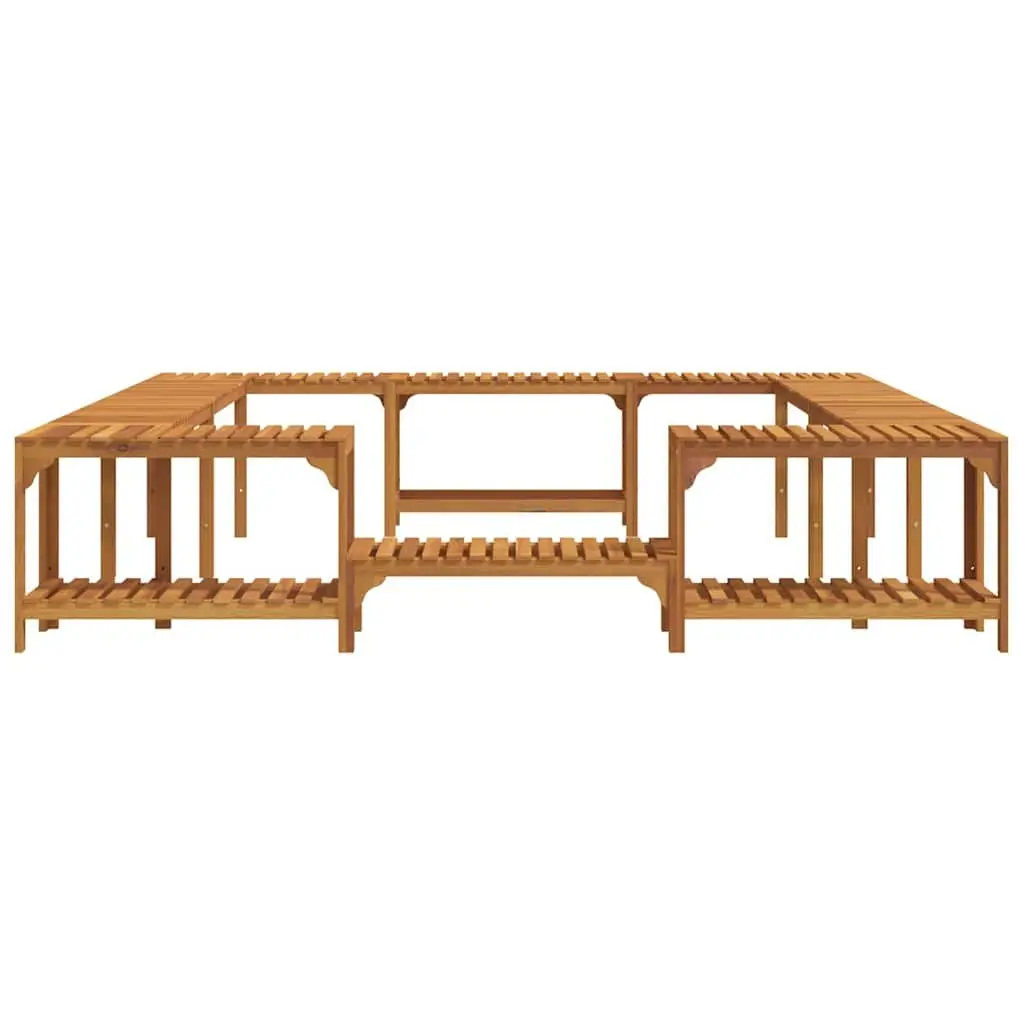 Hot Tub Surround Solid Acacia Wood Brown 255x255x55.5cm Outdoor Enclosure Spa Deck
