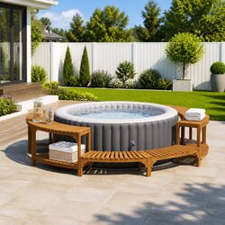 A Friendly Addition: Hot Tub Surround in Brown Wood Ø255cm