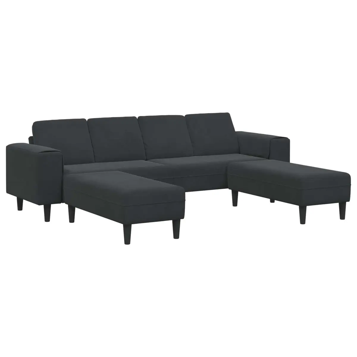 3 Piece Black Sofa Set