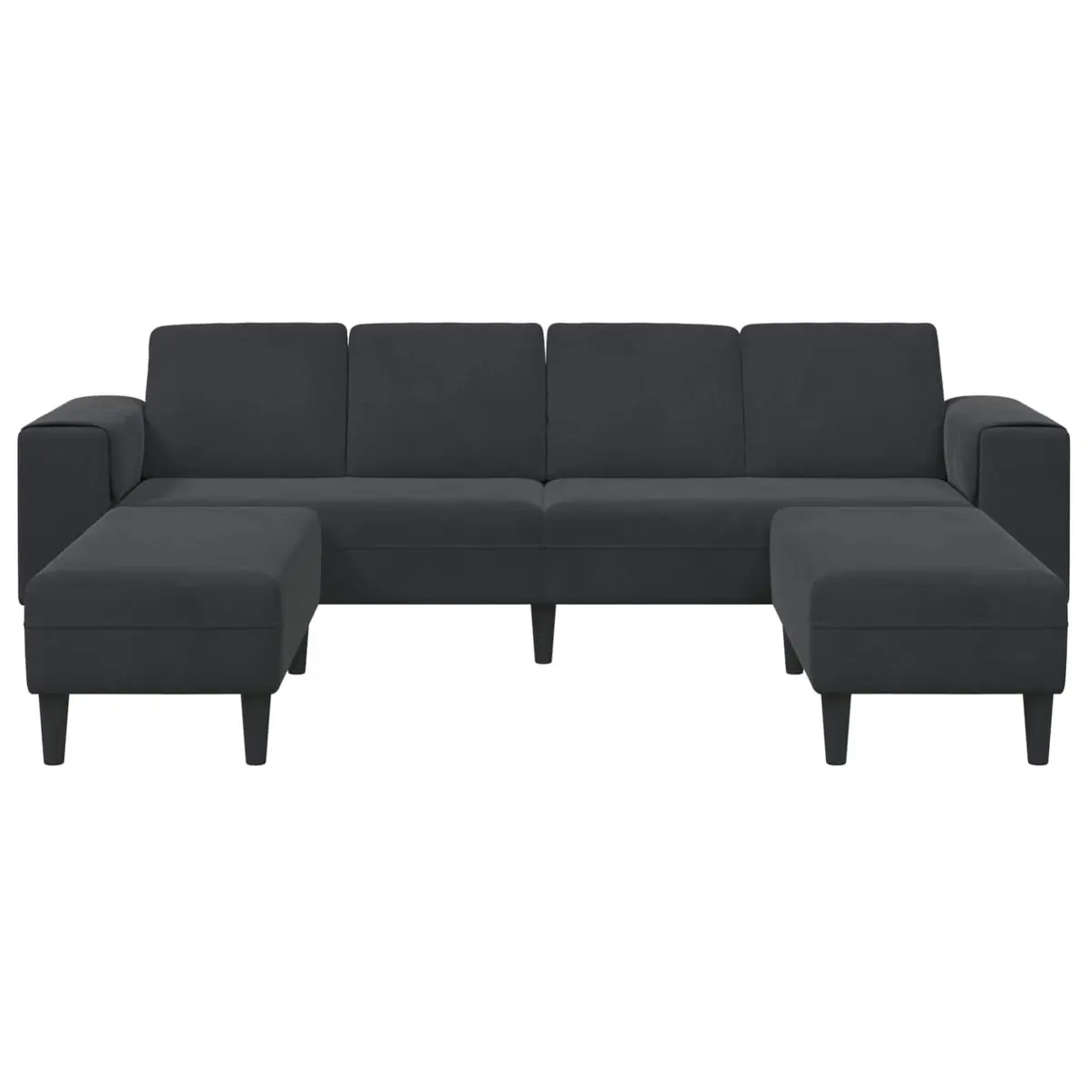 3 Piece Black Sofa Set