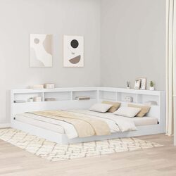 Your White Bookcase Bed with Headboard 180 x 200 cm Awaits