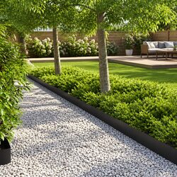 Friendly Lawn Edging Option: 50 Black Steel Pieces for You