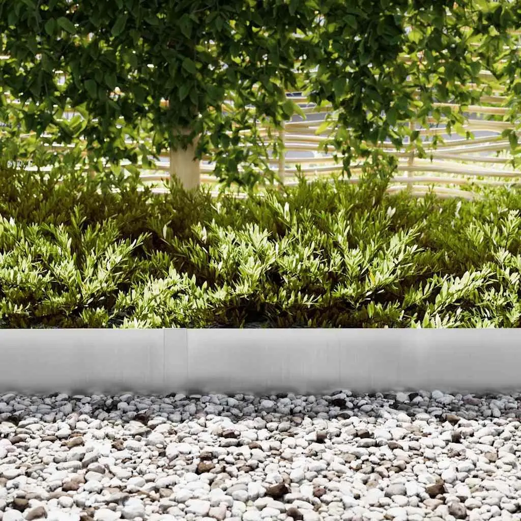 Garden Lawn Edging Steel Border Galvanised Silver 100 x 20 cm