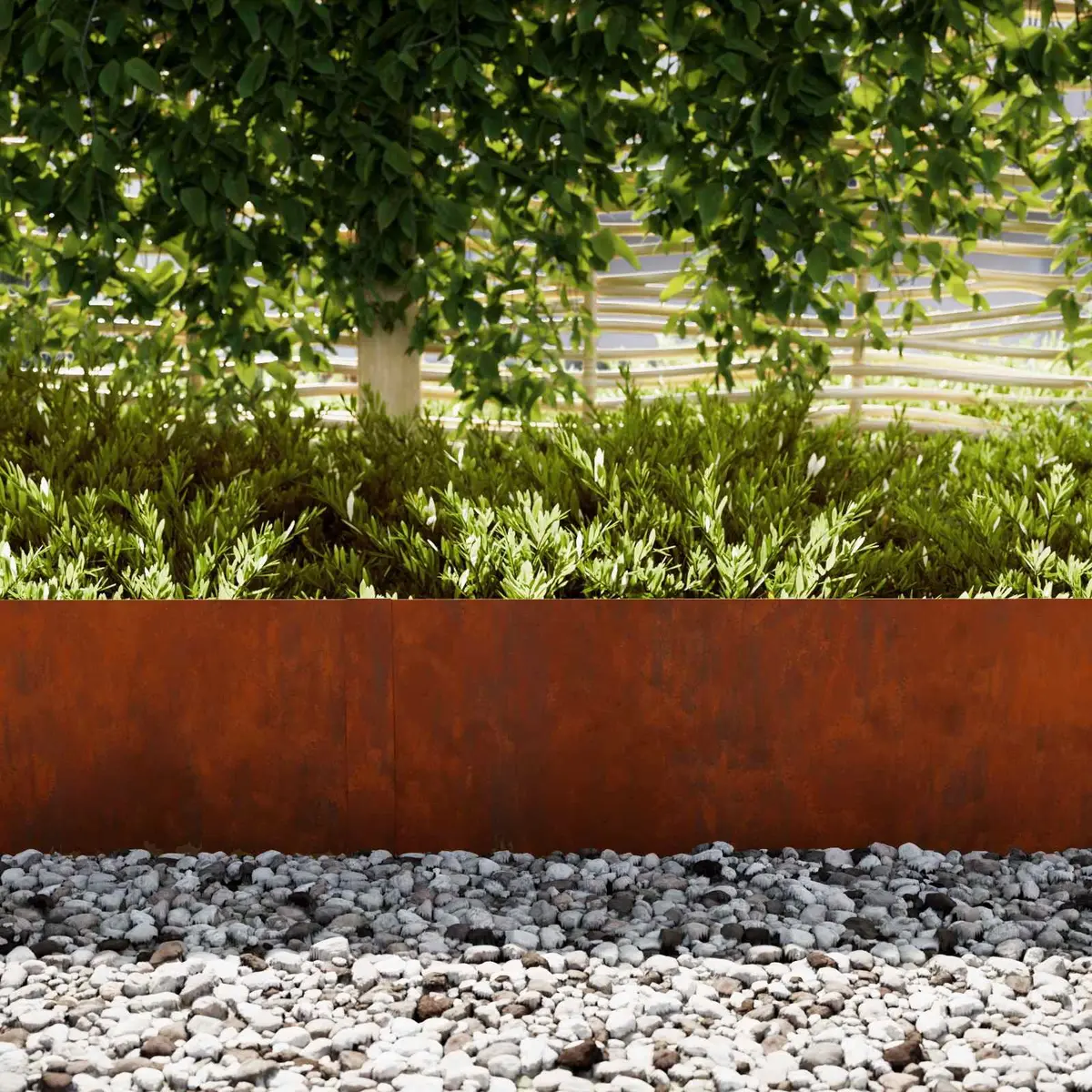 Garden Edging Weathering Steel Rusty Brown 100 x 30 cm 30 Pieces