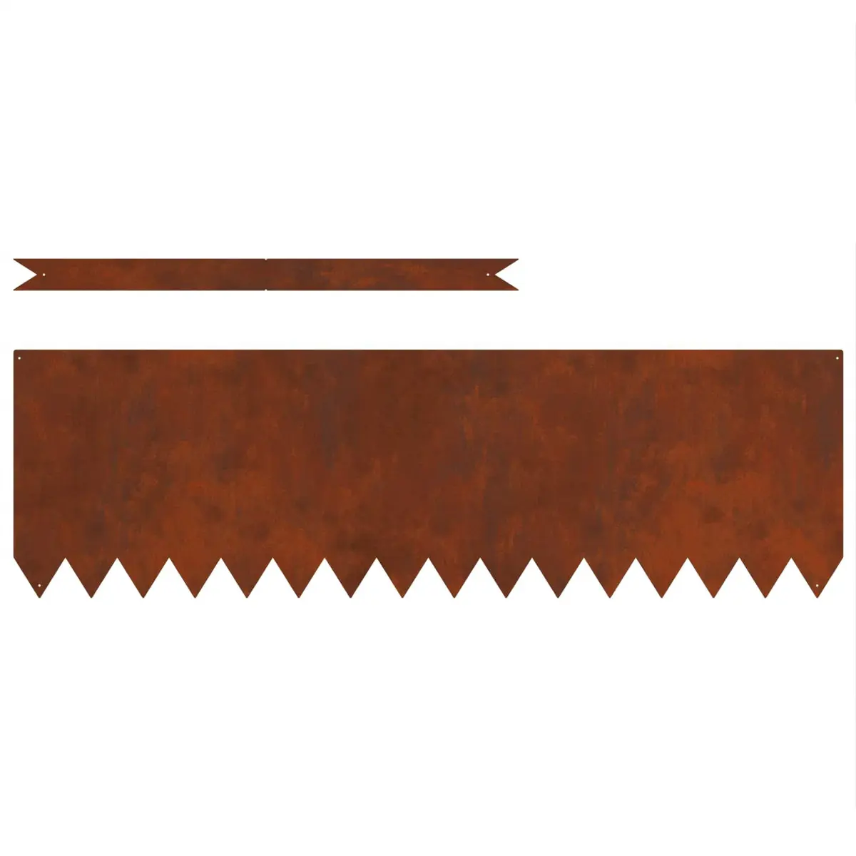 Lawn Edging Set 50 Pieces Rusty Brown Weathering Steel Garden Border Fencing