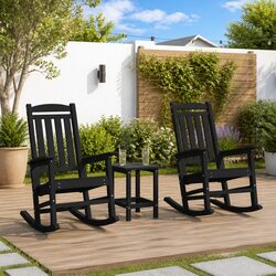 Add Comfort with These Black Rocking Chairs, Set of 2