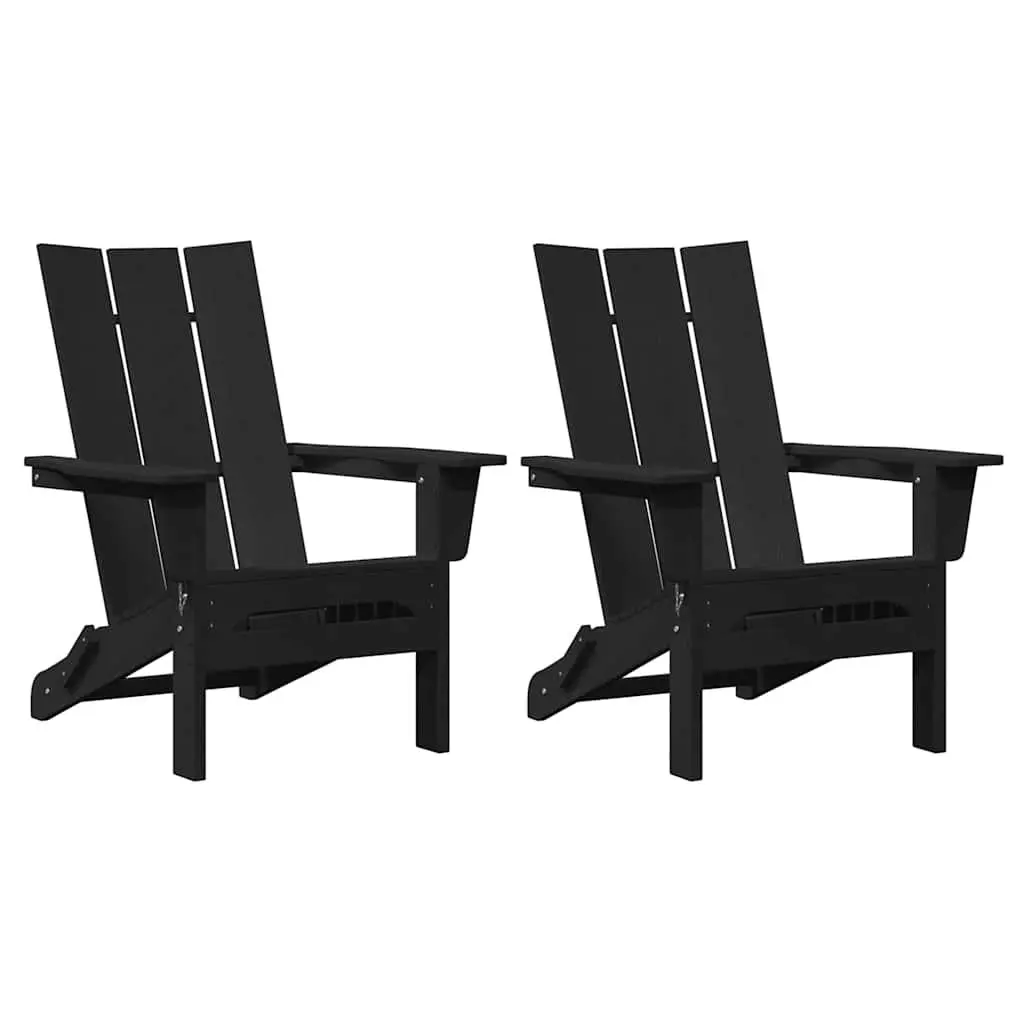 Outdoor Chair Set of 2 Modern Garden Seating Black Contemporary Design Armrests