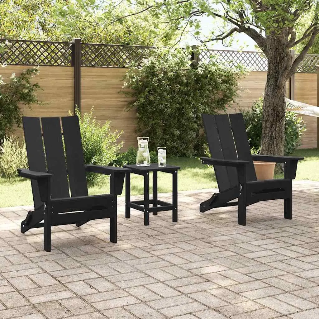 Outdoor Chair Set of 2 Modern Garden Seating Black Contemporary Design Armrests