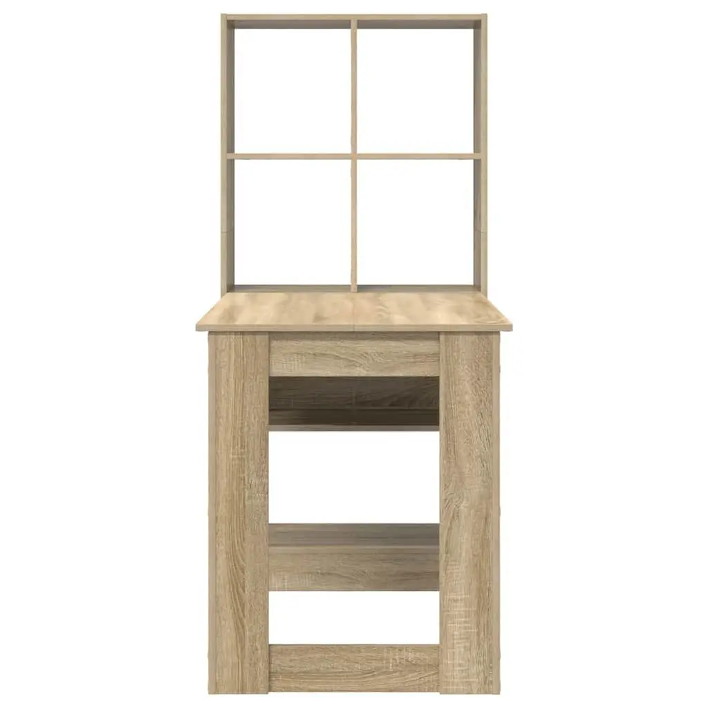 Writing Desk with Shelves Engineered Wood Office Furniture Brown 122x67x145cm