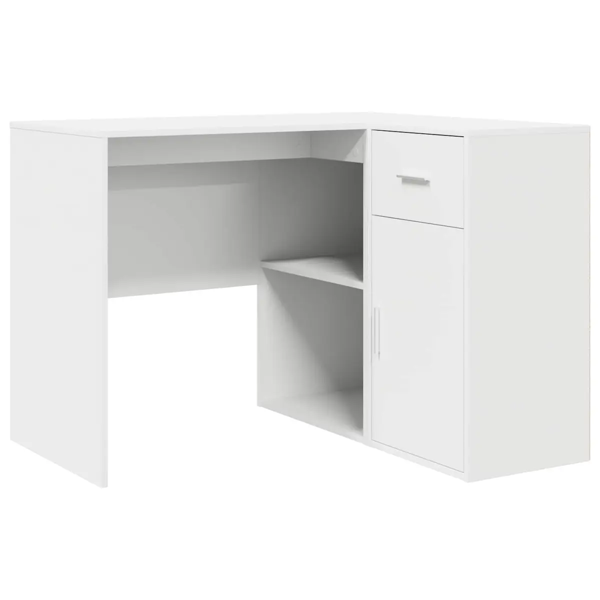 Corner Desk with Drawer White 102 x 88 x 75 cm Modern Office Workstation