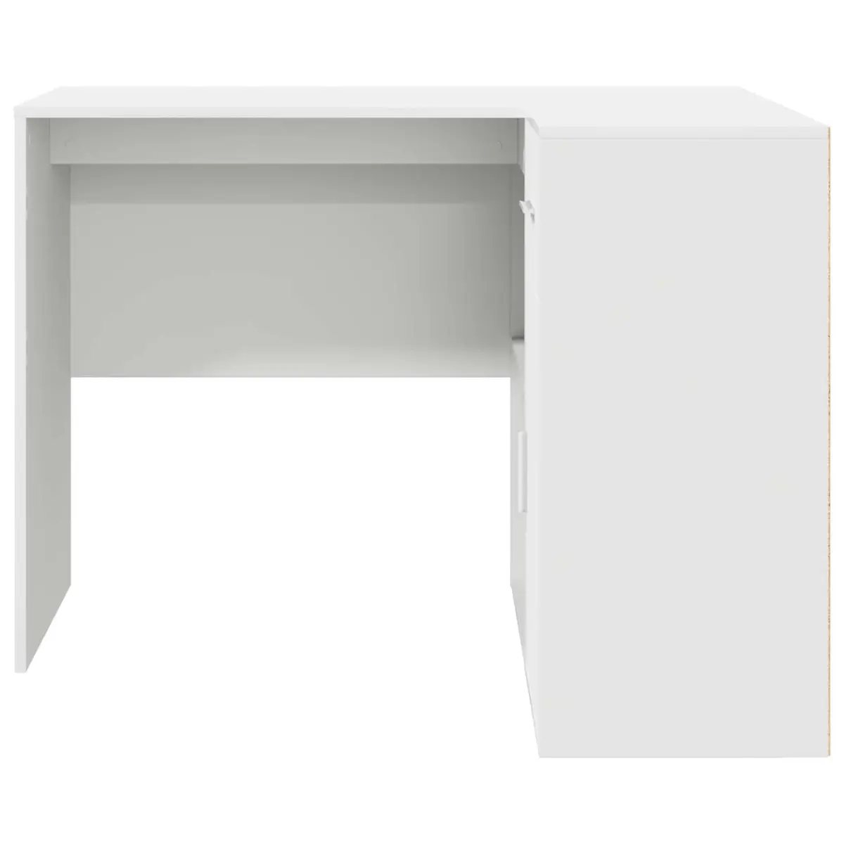 Corner Desk with Drawer White 102 x 88 x 75 cm Modern Office Workstation