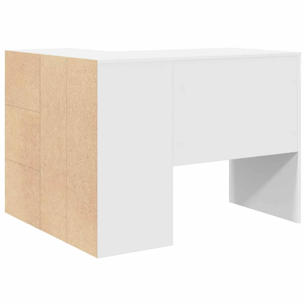 Corner Desk with Drawer White 102 x 88 x 75 cm Modern Office Workstation