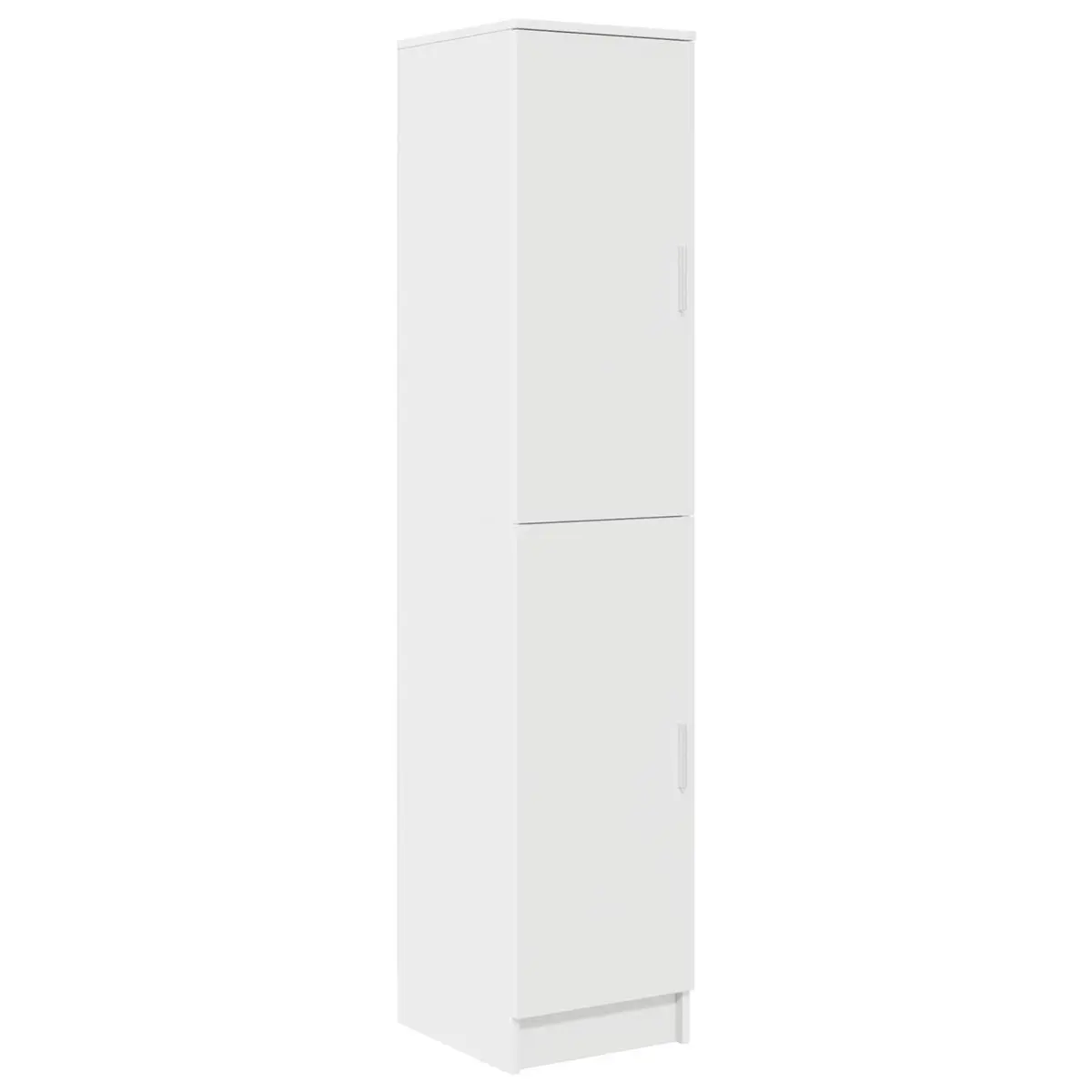 Desk with Shelves and Hinged Doors White Engineered Wood Office Workspace Storage 2 Piece