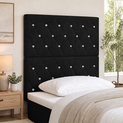 Your Perfect Black Velvet Headboard - 80cm Comfort