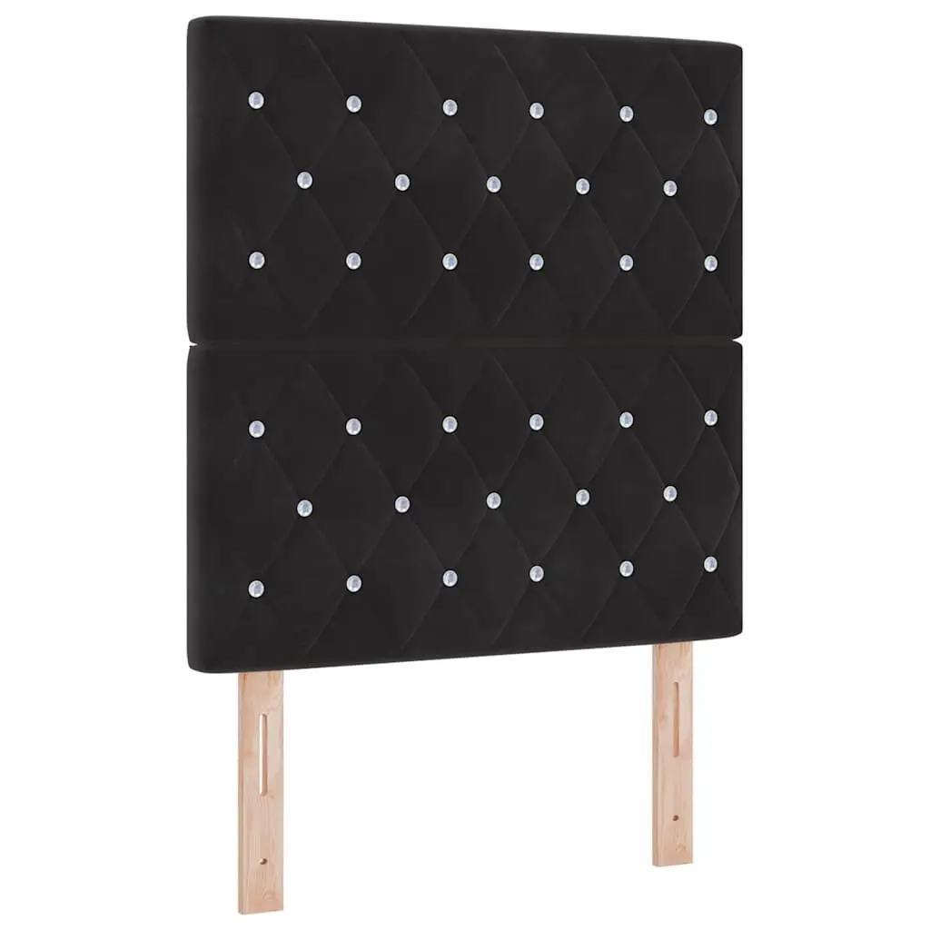 Headboard Black Velvet Upholstered 80cm Modern Bedroom Wall Mount Backrest
