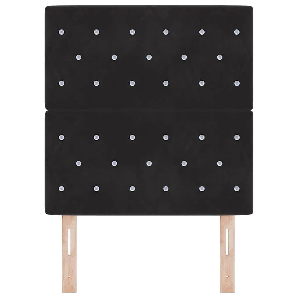 Headboard Black Velvet Upholstered 80cm Modern Bedroom Wall Mount Backrest