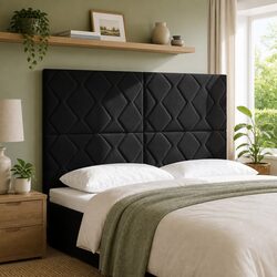 Your New Black Velvet Headboard - 144cm Adjustable for Comfort