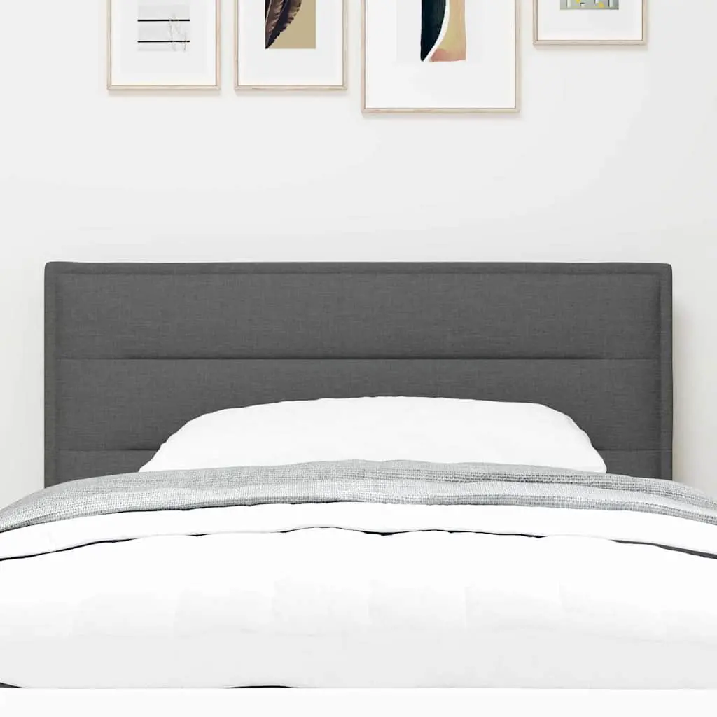 LED Headboard Adjustable Height Dark Grey Fabric 100cm with RGB Strip Lights