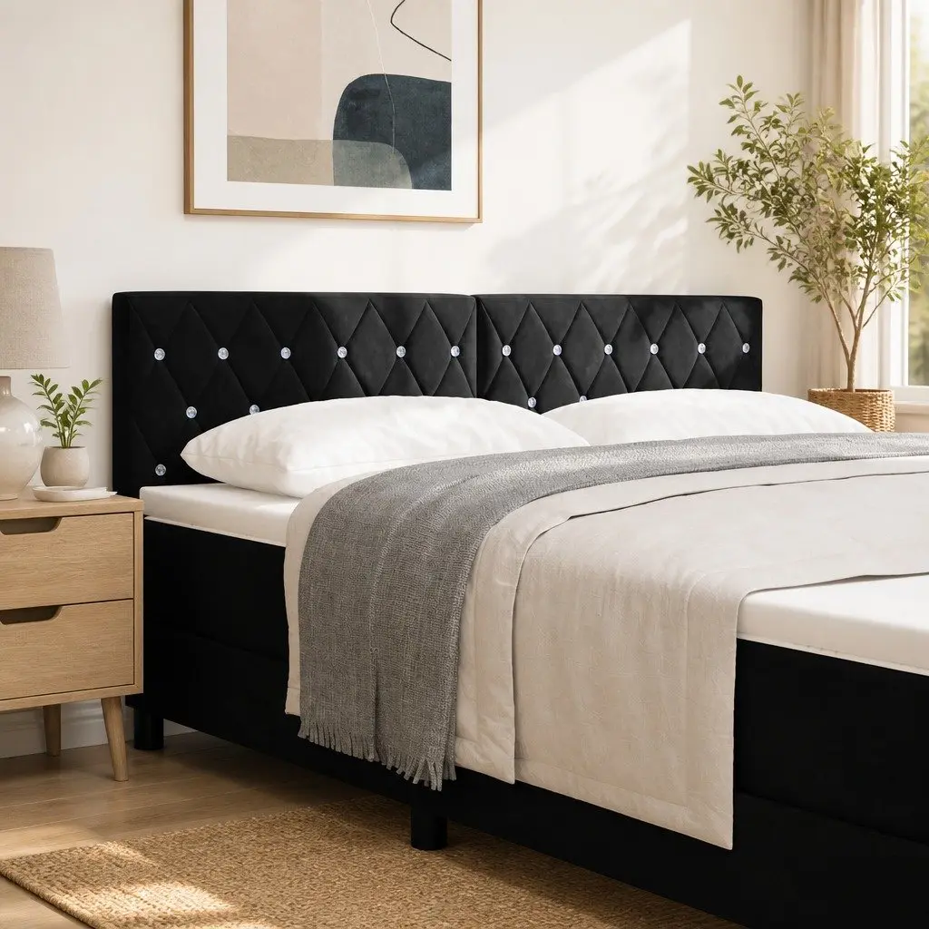 Black LED Headboard with Adjustable RGB Lights