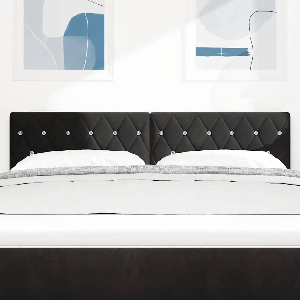 LED Headboard Adjustable Height Black 160 cm with RGB Strip Lights