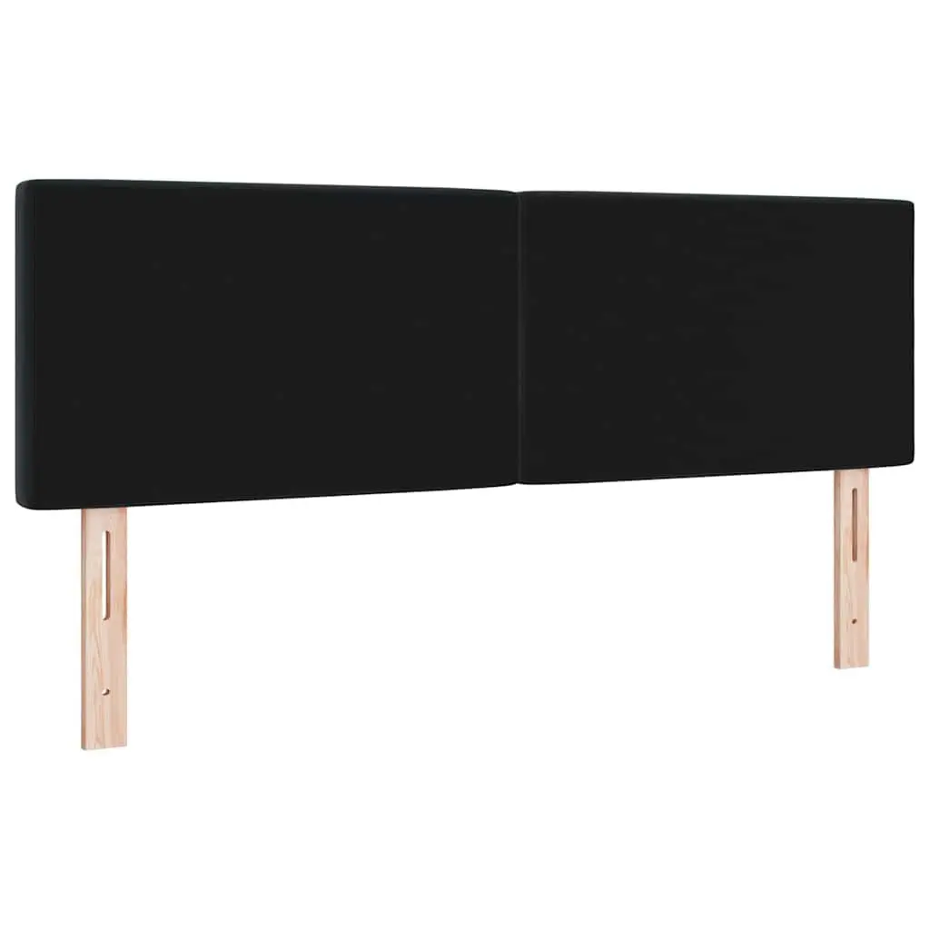 LED Headboard Adjustable Height Black 160 cm with RGB Strip Lights