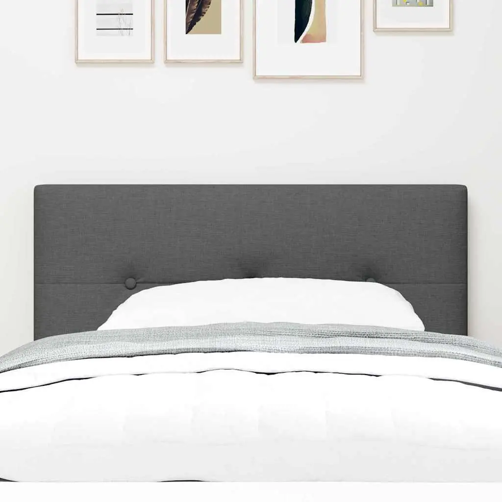 Wall Mounted LED Headboard Adjustable Height Grey Fabric 100cm