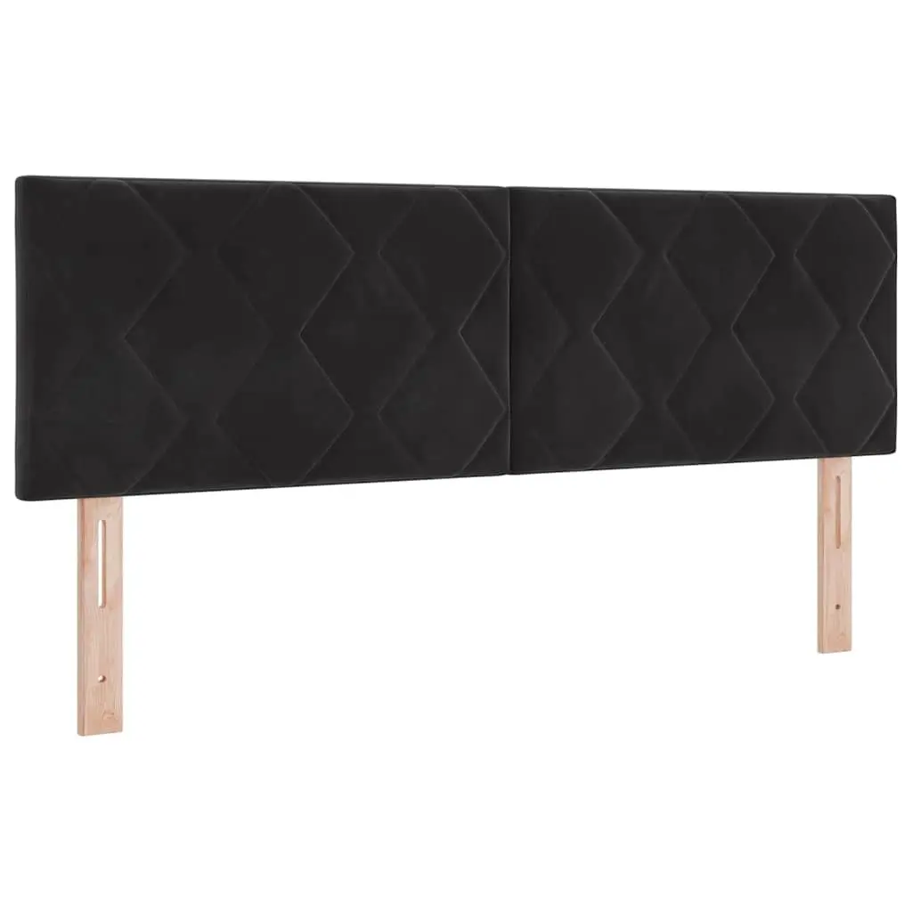 Upholstered Headboard Black Velvet 144cm with RGB LED Lights