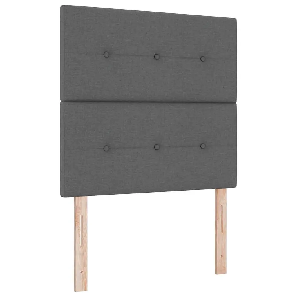 LED Headboard 80cm Grey Fabric Adjustable Height with USB Strip Lights Modern