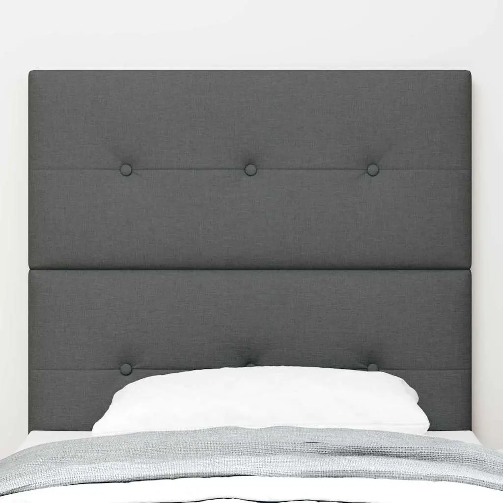 LED Headboard 80cm Grey Fabric Adjustable Height with USB Strip Lights Modern