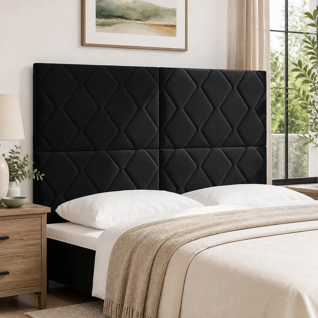 Black Velvet Headboard 144cm