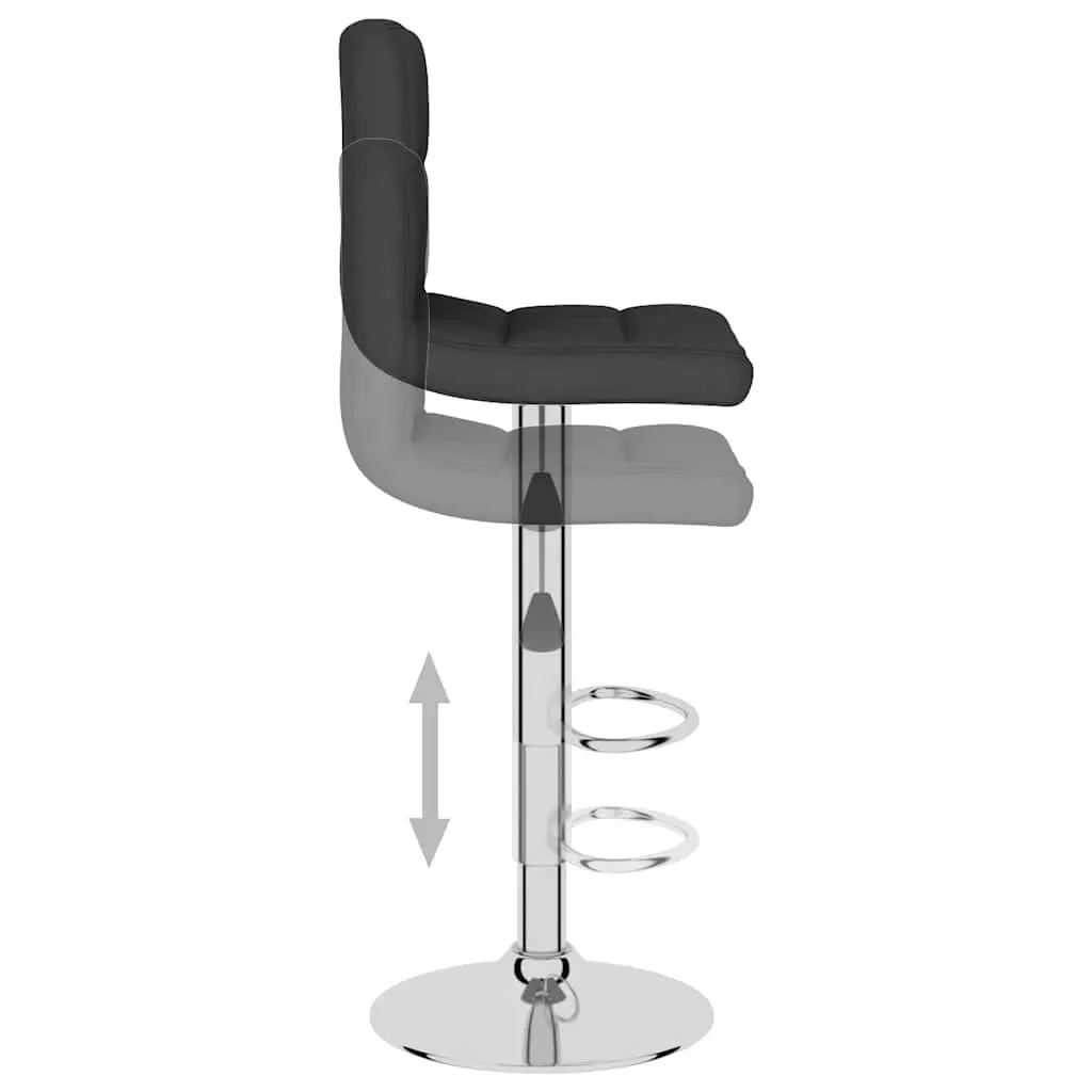 Bar Stools Black Fabric Swivel Gas Lift Height Adjustable 2 Piece