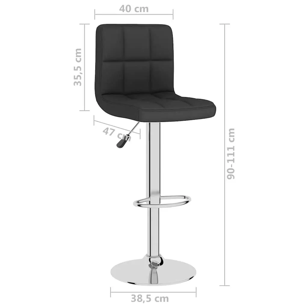 Bar Stools Black Fabric Swivel Gas Lift Height Adjustable 2 Piece