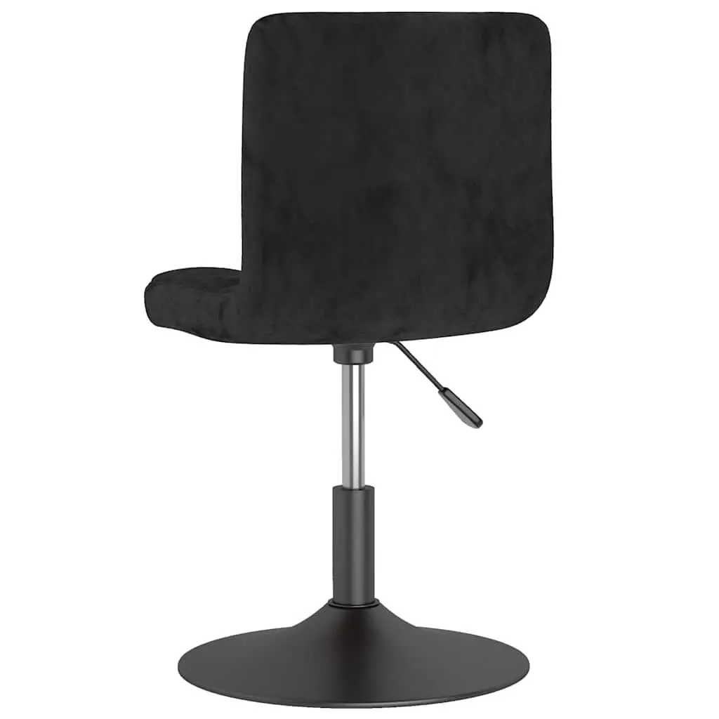 Swivel Dining Chair Black Velvet Adjustable Height 360 Degree Rotation Set of 2