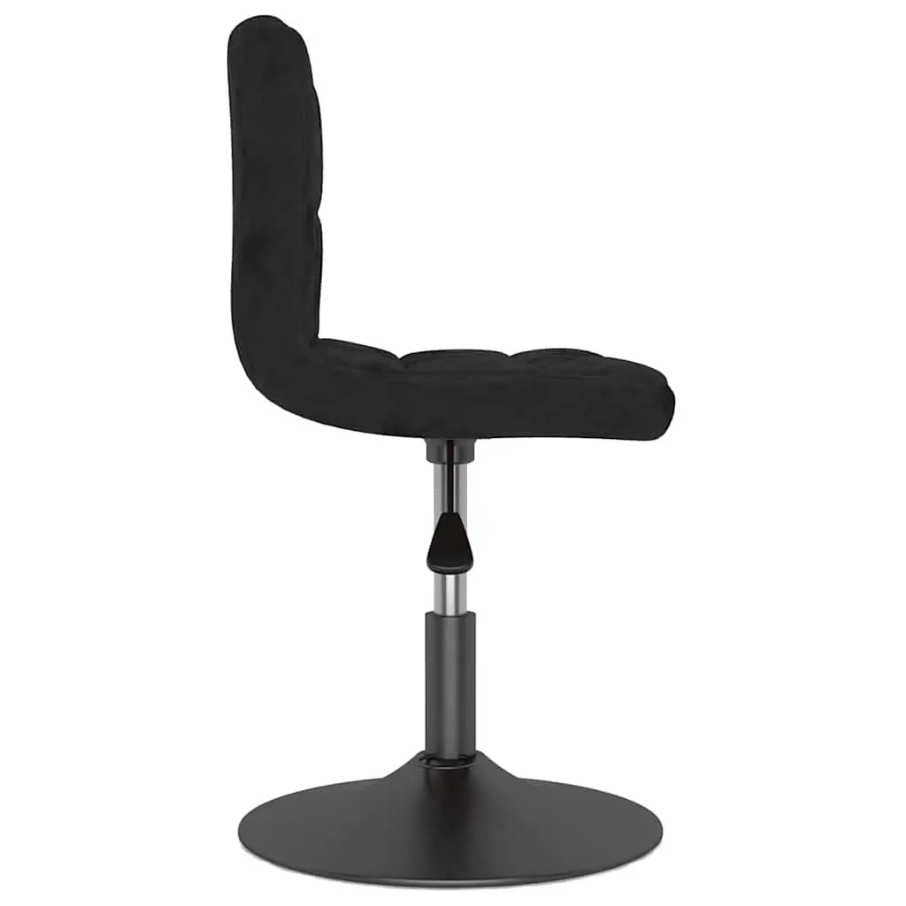 Swivel Dining Chair Black Velvet Adjustable Height 360 Degree Rotation Set of 2