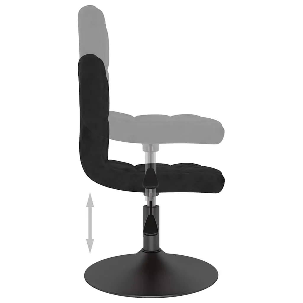 Swivel Dining Chair Black Velvet Adjustable Height 360 Degree Rotation Set of 2