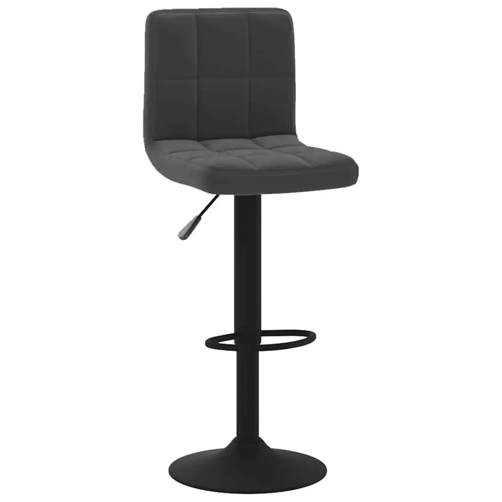 Bar Stools Velvet Black Swivel Counter Height Adjustable 2 Piece Chrome Base
