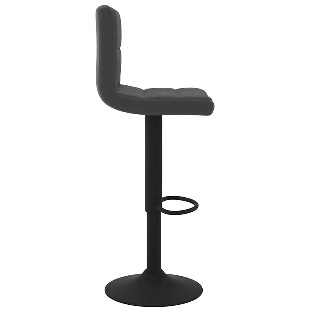 Bar Stools Velvet Black Swivel Counter Height Adjustable 2 Piece Chrome Base