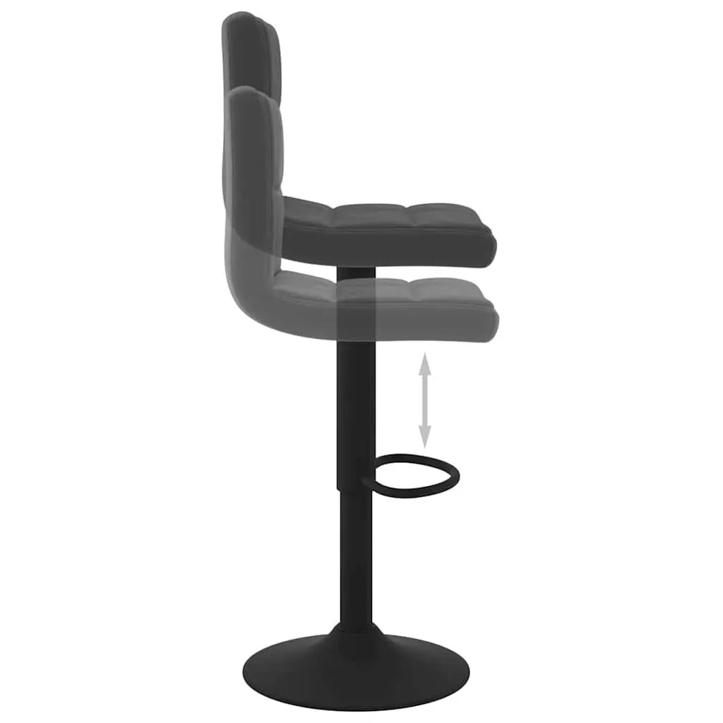 Bar Stools Velvet Black Swivel Counter Height Adjustable 2 Piece Chrome Base