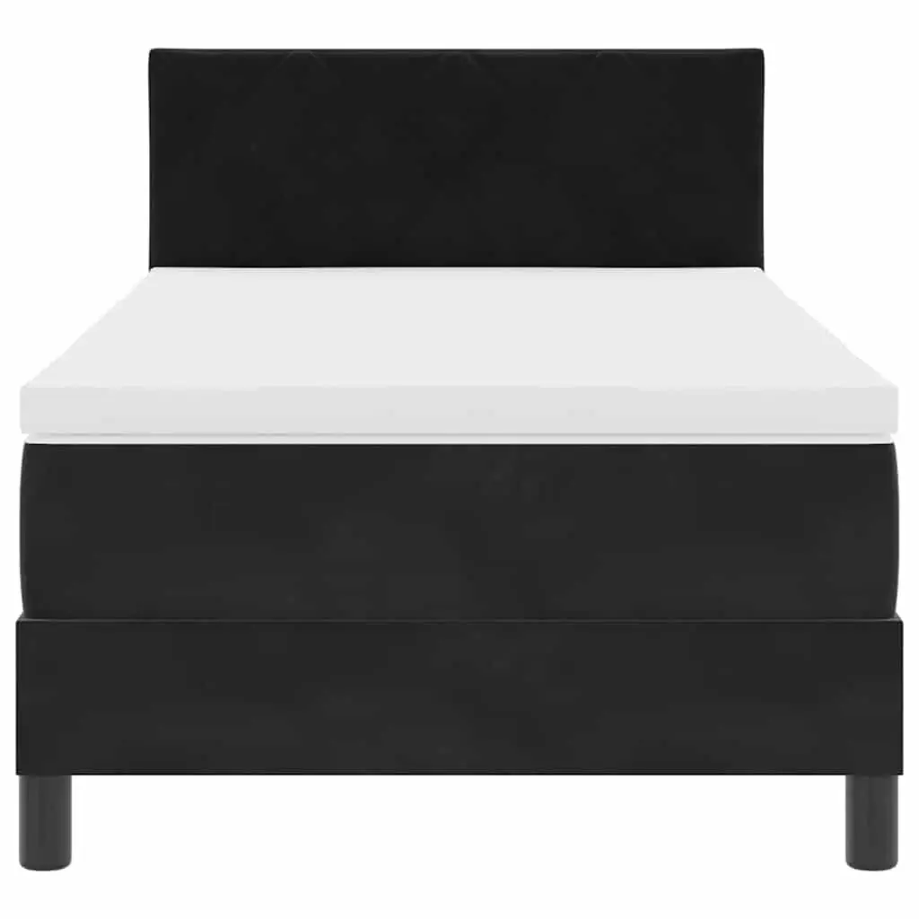 Box Spring Bed Black and White 107 x 203 cm Modern Bedroom Furniture Frame