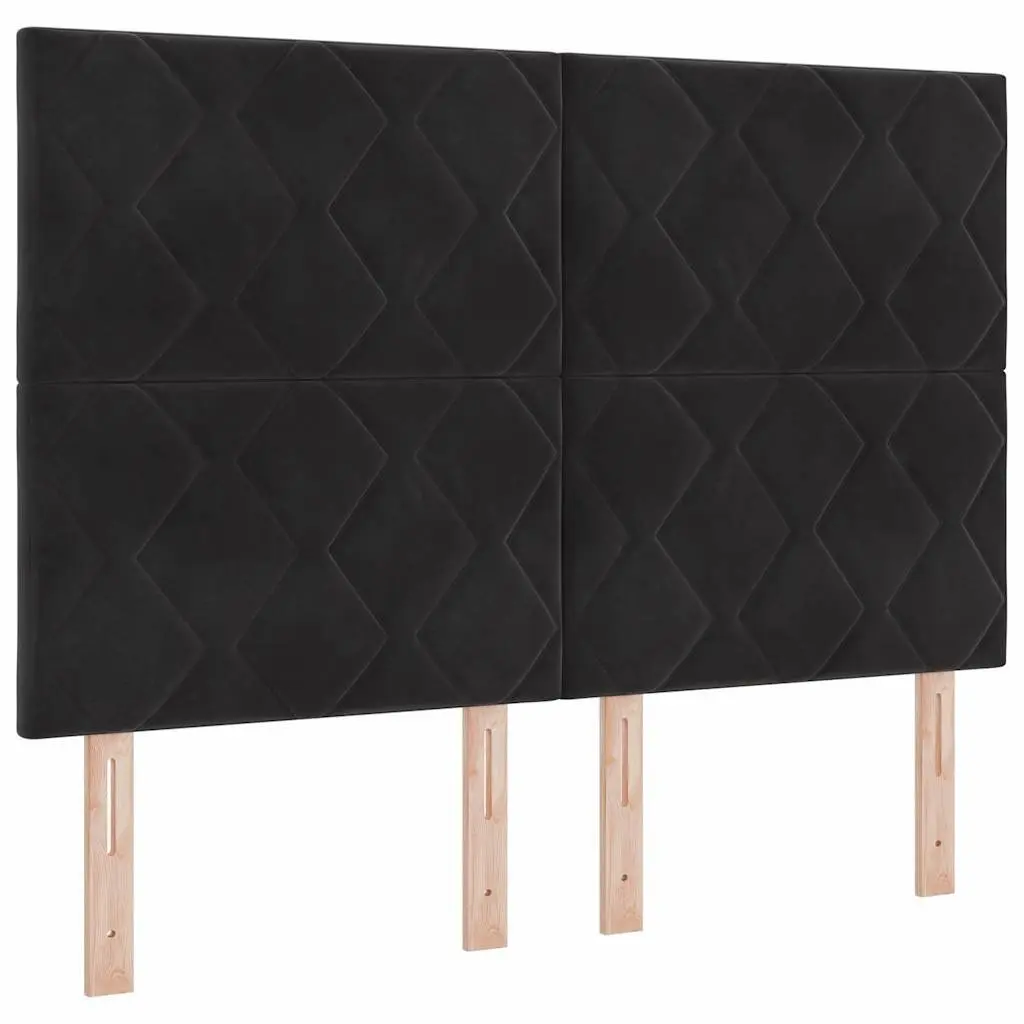 Box Spring Bed Adjustable Headboard Black White 137 x 187 cm Medium-Firm