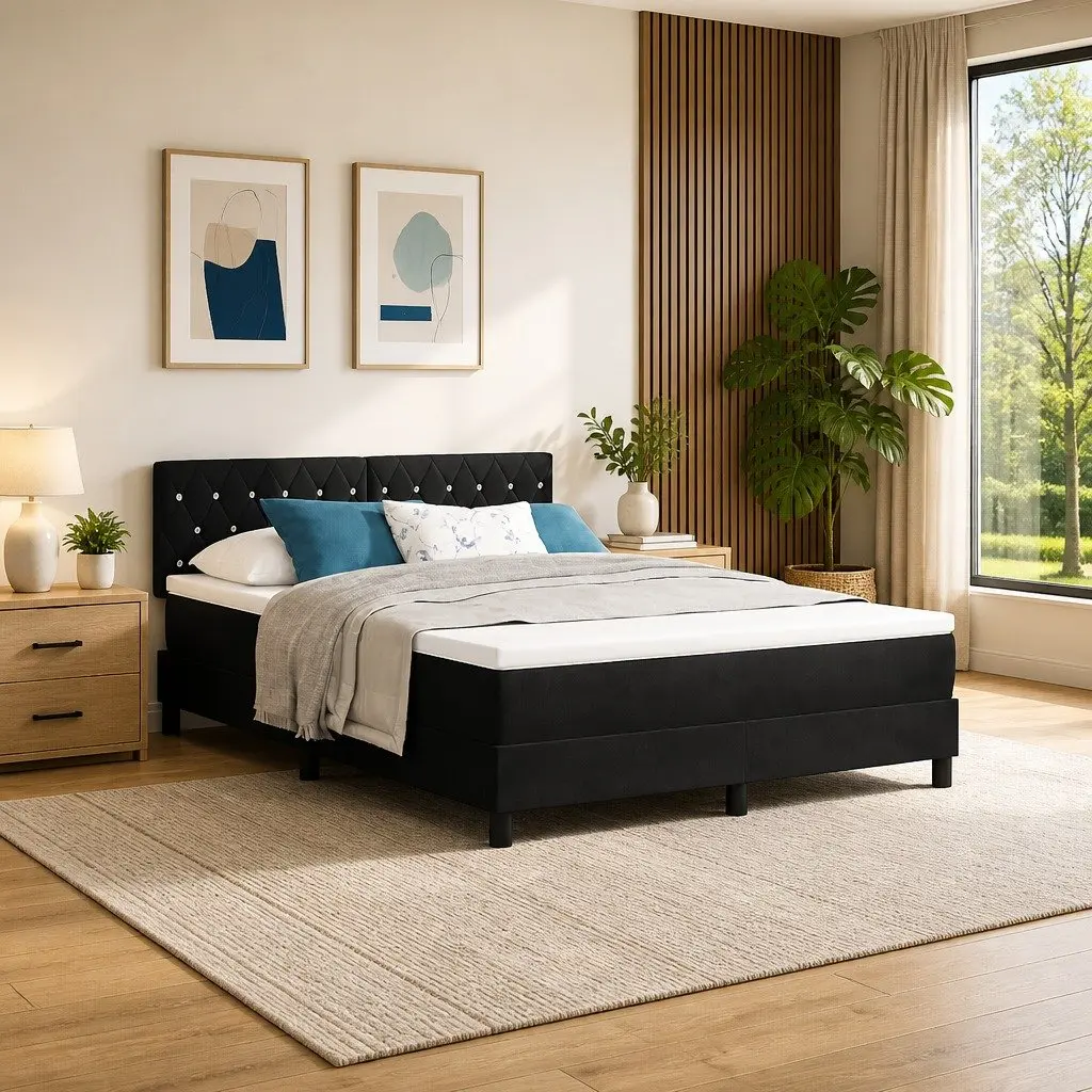 Box Spring Bed with Style & Comfort