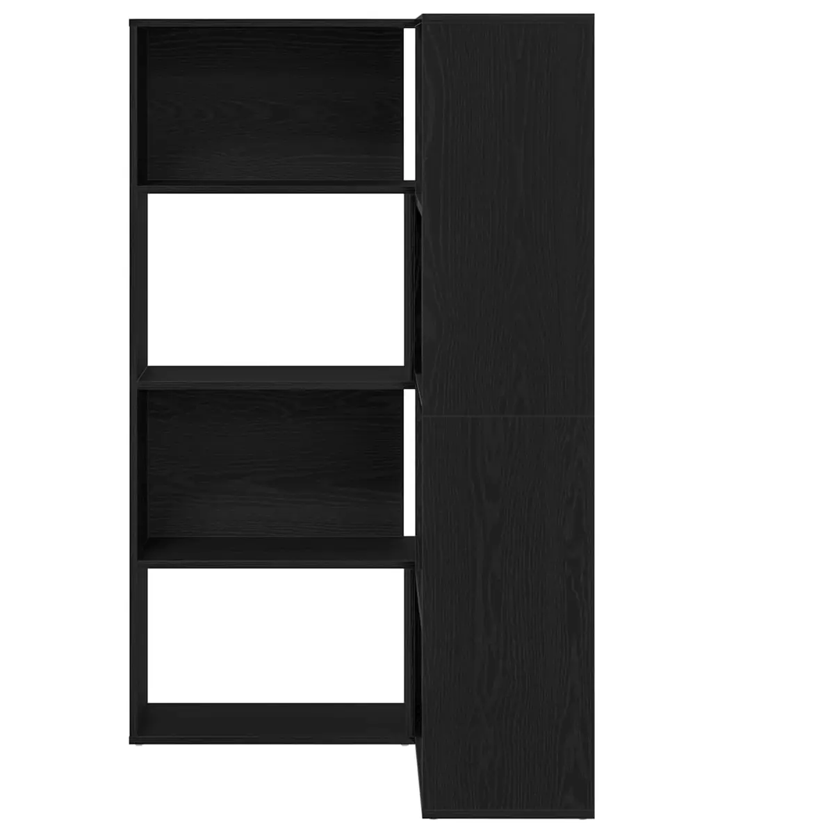 Engineered Wood Wardrobe 6-Tier Storage Cabinet Black Oak 85 x 85 x 140 cm