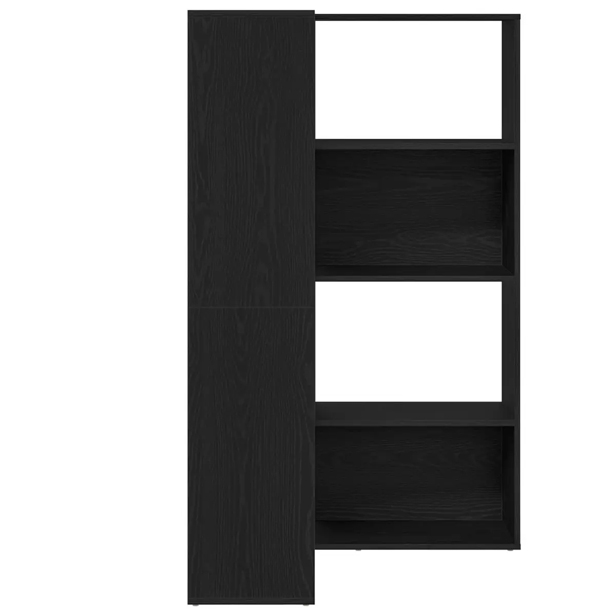 Engineered Wood Wardrobe 6-Tier Storage Cabinet Black Oak 85 x 85 x 140 cm