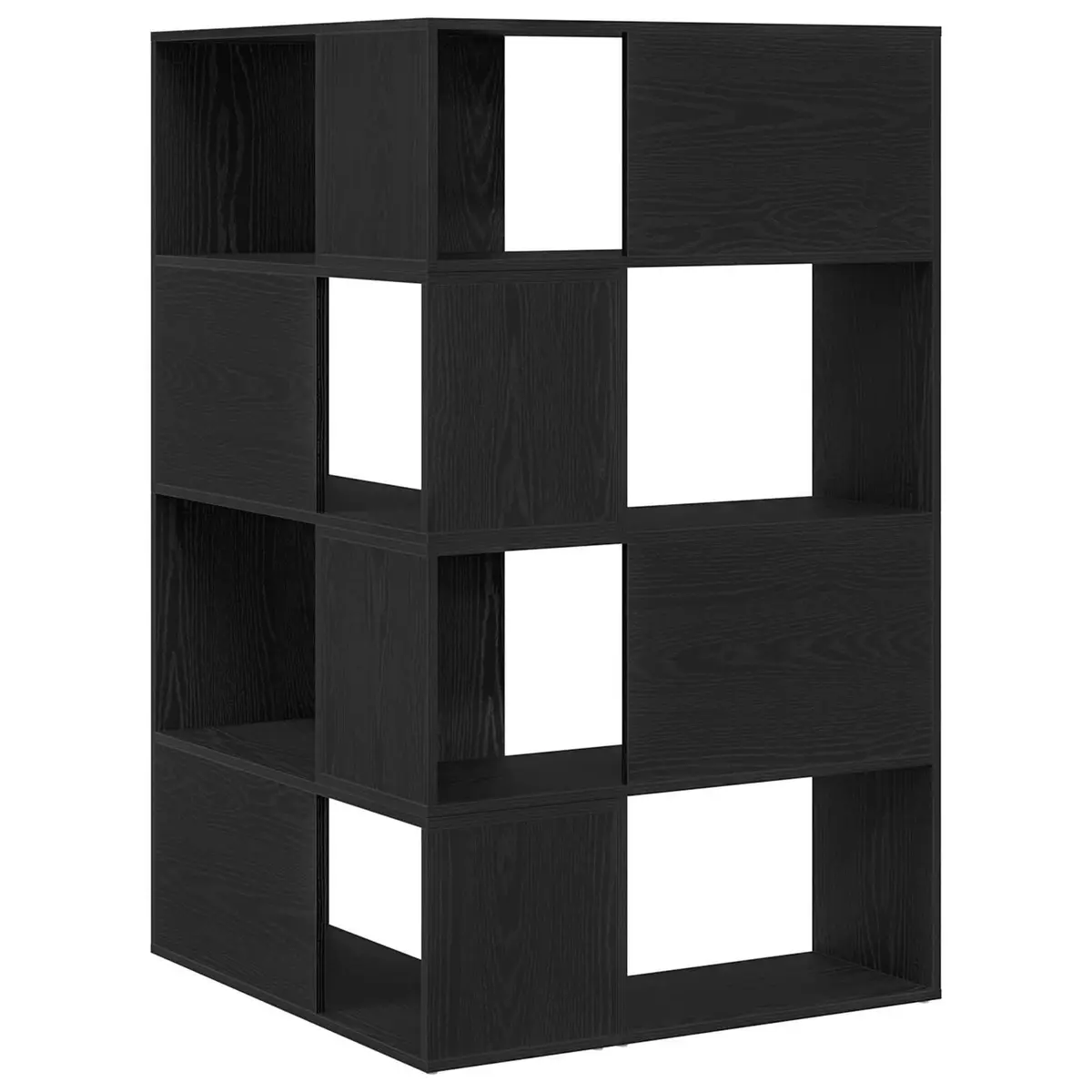 Engineered Wood Wardrobe 6-Tier Storage Cabinet Black Oak 85 x 85 x 140 cm