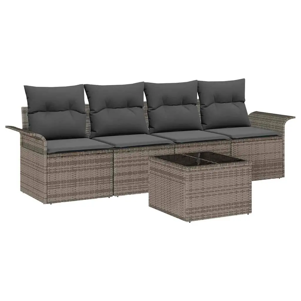 Garden Sofa Set Modular Outdoor Furniture Grey 5 Piece