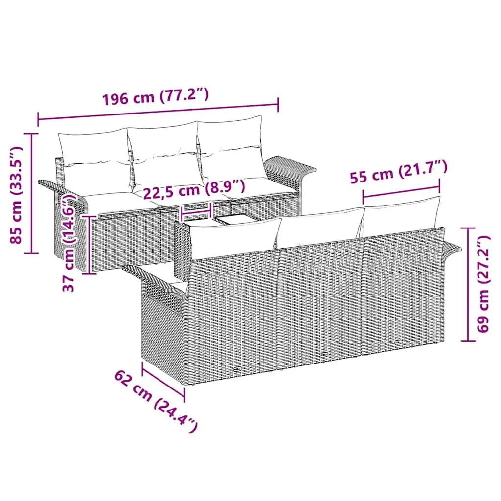 7 Piece Outdoor Sofa Set for Relaxation