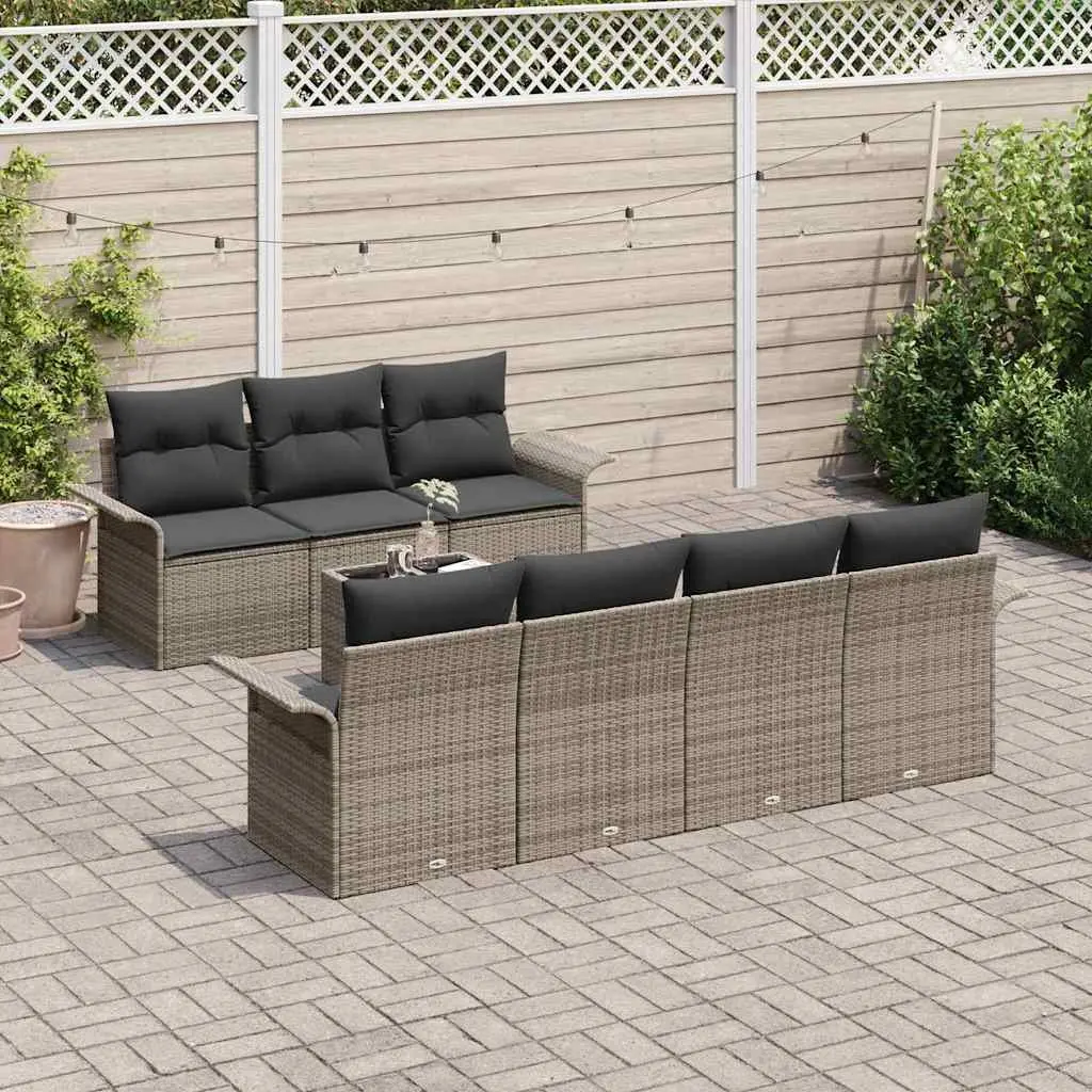 8pc Grey Modular Garden Sofa Set