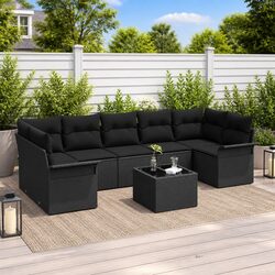 Your New Favorite 8-Piece Garden Sofa Set in Black