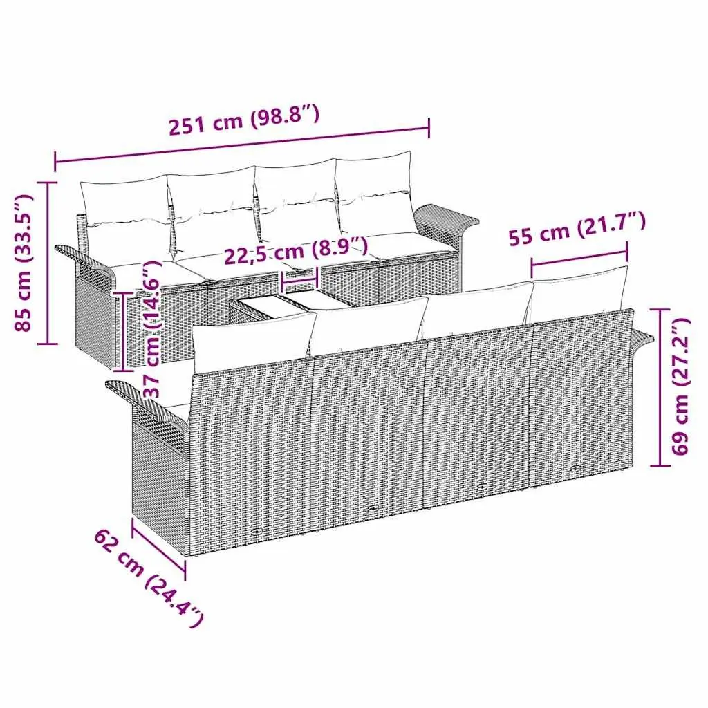 9-Piece Garden Sofa Set